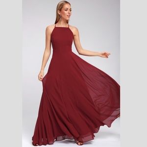 Lulu's Wine Red Formal Dress